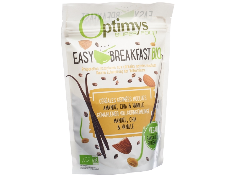 OPTIMYS Easy Breakfast Bio Amande, Chia et Vanille sachet 350 g